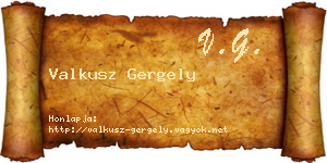 Valkusz Gergely névjegykártya